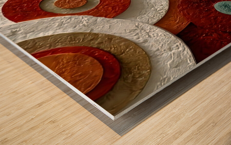 Terra Rings – Modern Geometric Art Print Wood print