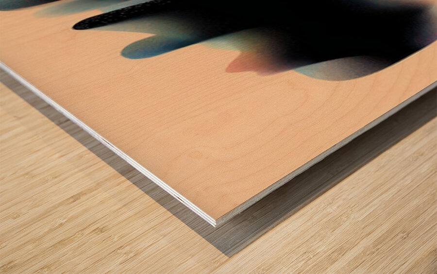 Echo Form – Gradient Wave Abstract Print Wood print
