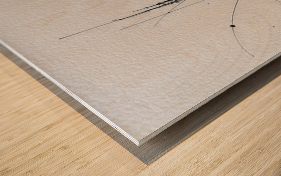 Ink Meridian – Minimal Line  Dot Study Print Wood print