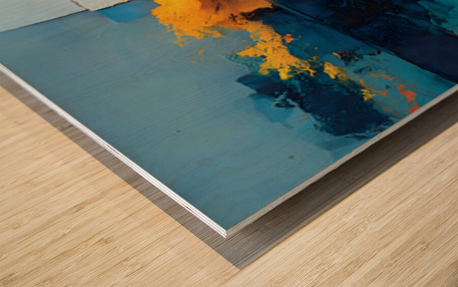 Edge of Light – Geometric Horizon Abstract Print Wood print