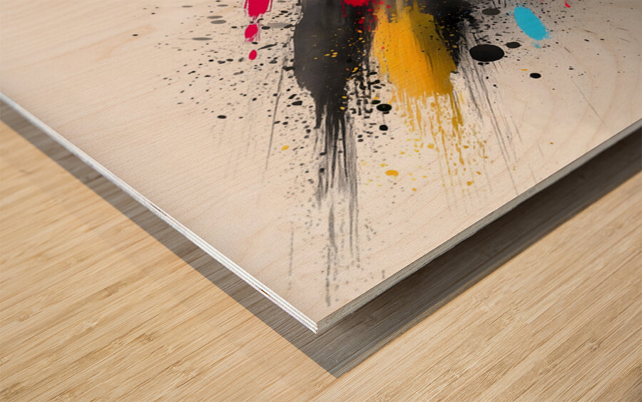 Impact Vector – Color Burst on Gray Print Wood print
