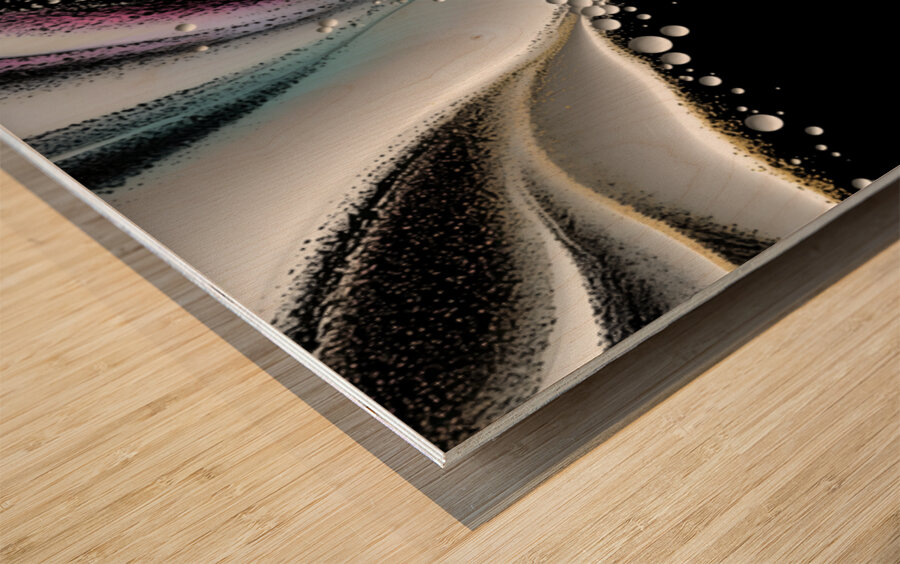 Stellar Ribbons – Cosmic Flow Abstract Print Wood print