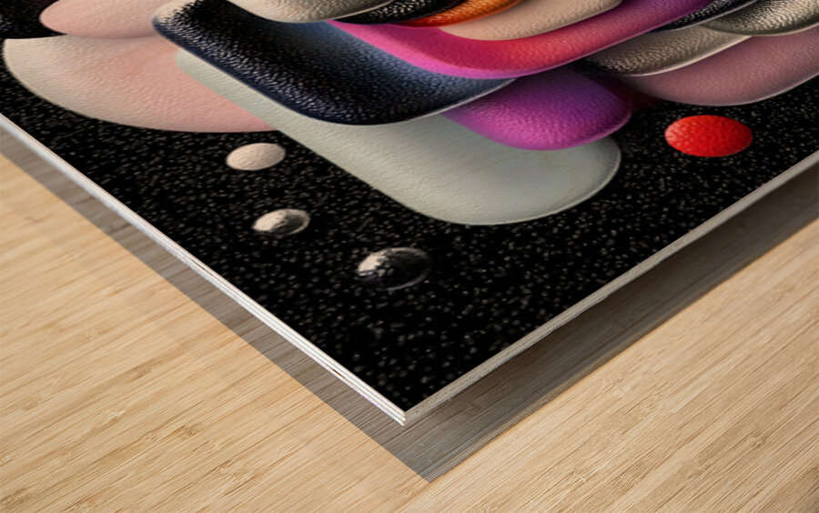 Soft Machines – Retro Tech Tubes Abstract Print Wood print