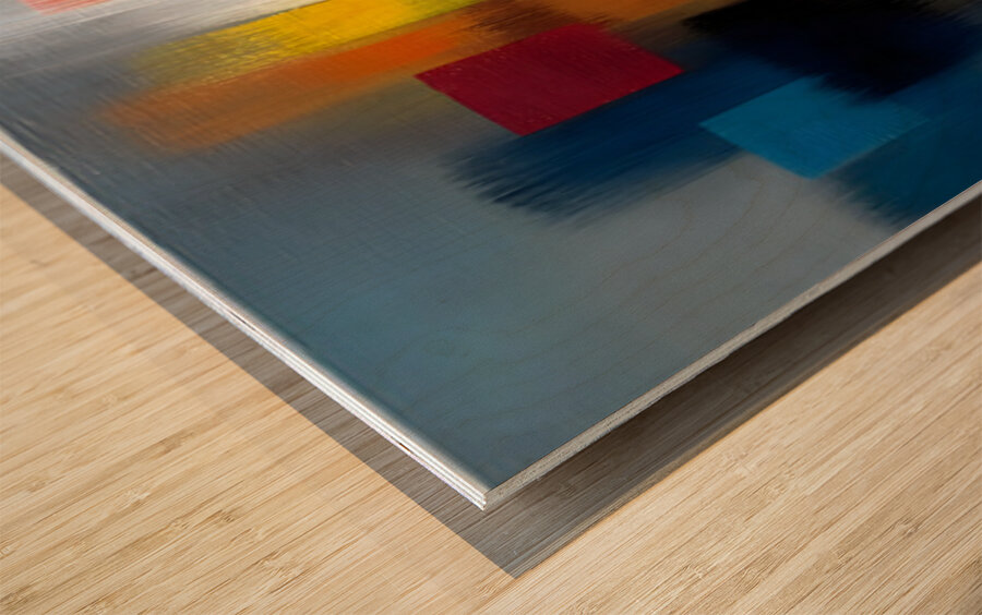 City Echoes - Color Block Abstract Print Wood print