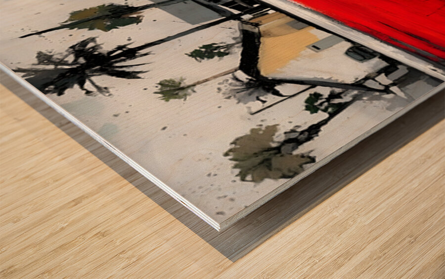 Crimson Lot - Coastal Village Print Wood print