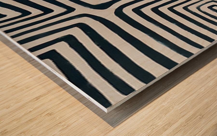 Urban Maze – Monochrome Abstract Print Wood print