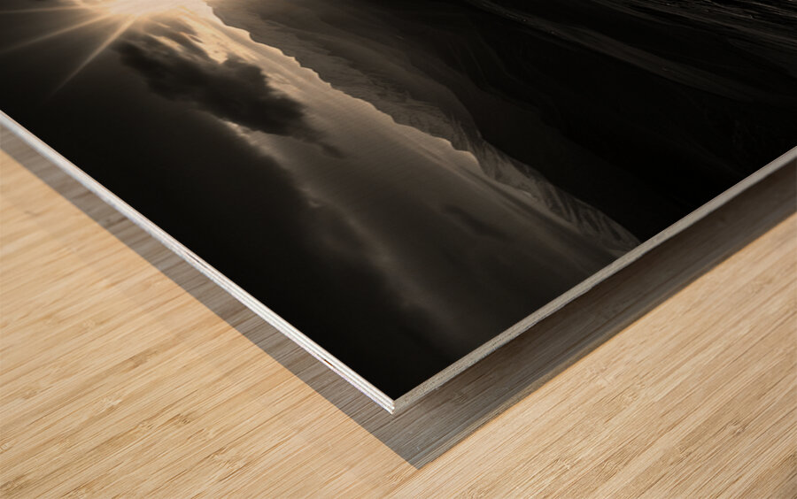 Twilight Bloom – Sunflowers at Dusk Print Wood print